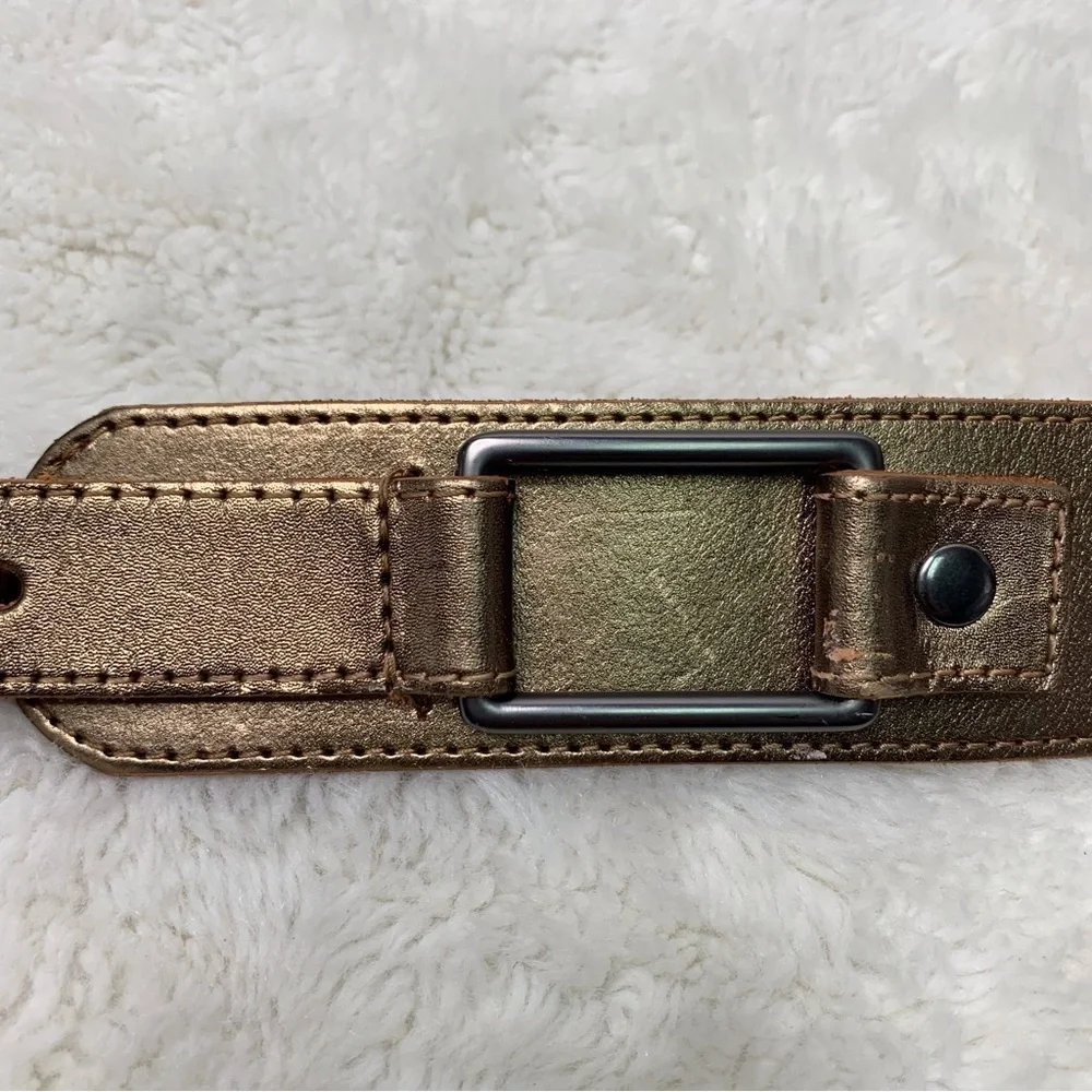 J.Jill Women's Genuine Leather Gold Belt Size Small